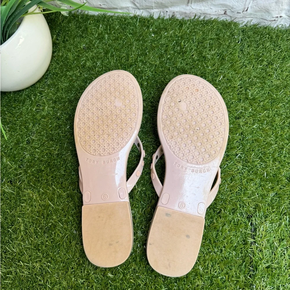 TORY BURCH Studded Jelly Sandals pink rose Size 8